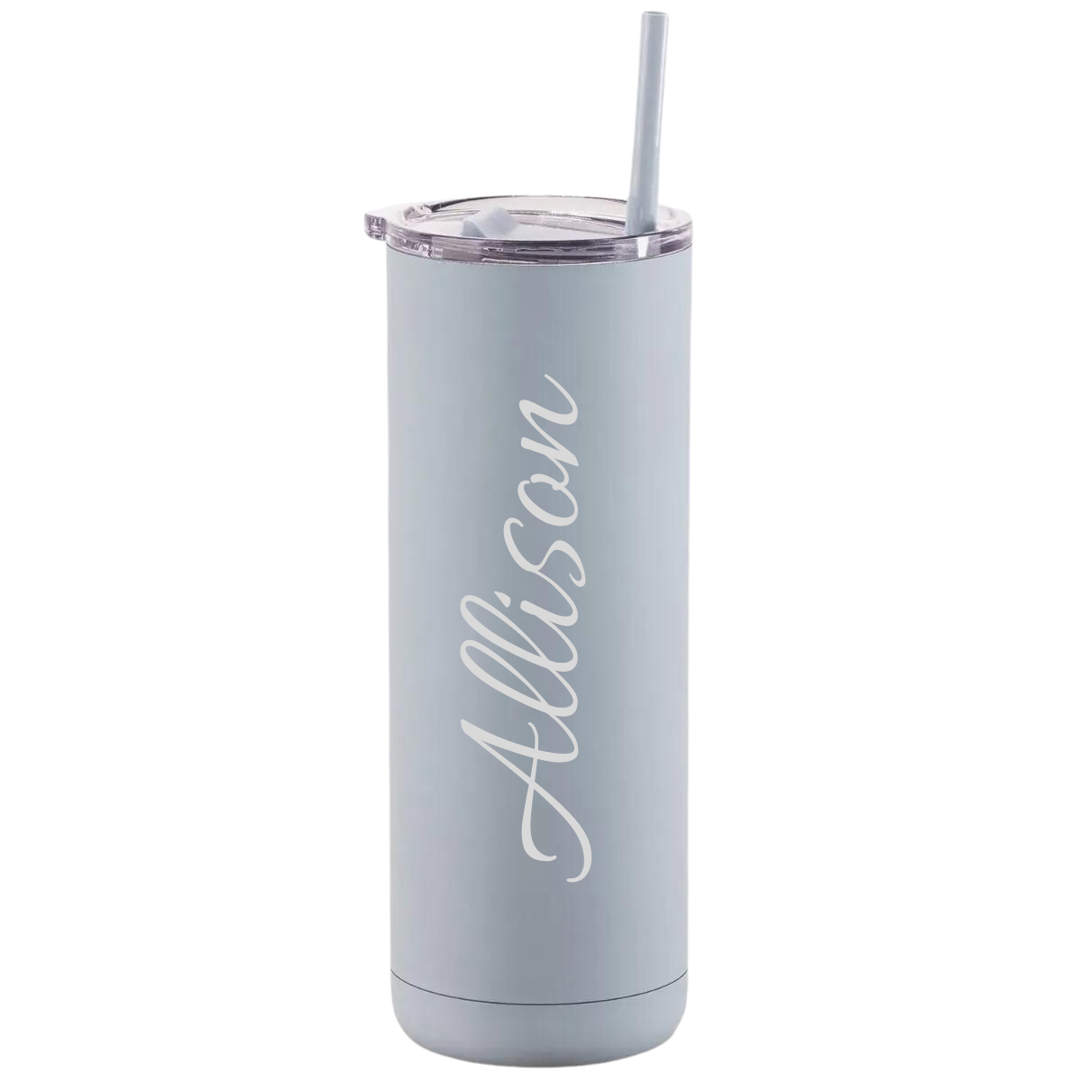 Personalized 20 Oz. Slim Tumbler: MATTE DUSTY BLUE